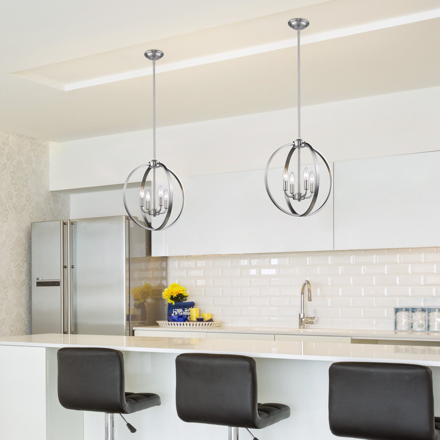Golden - 3167-4P PW - Four Light Pendant - Colson - Pewter