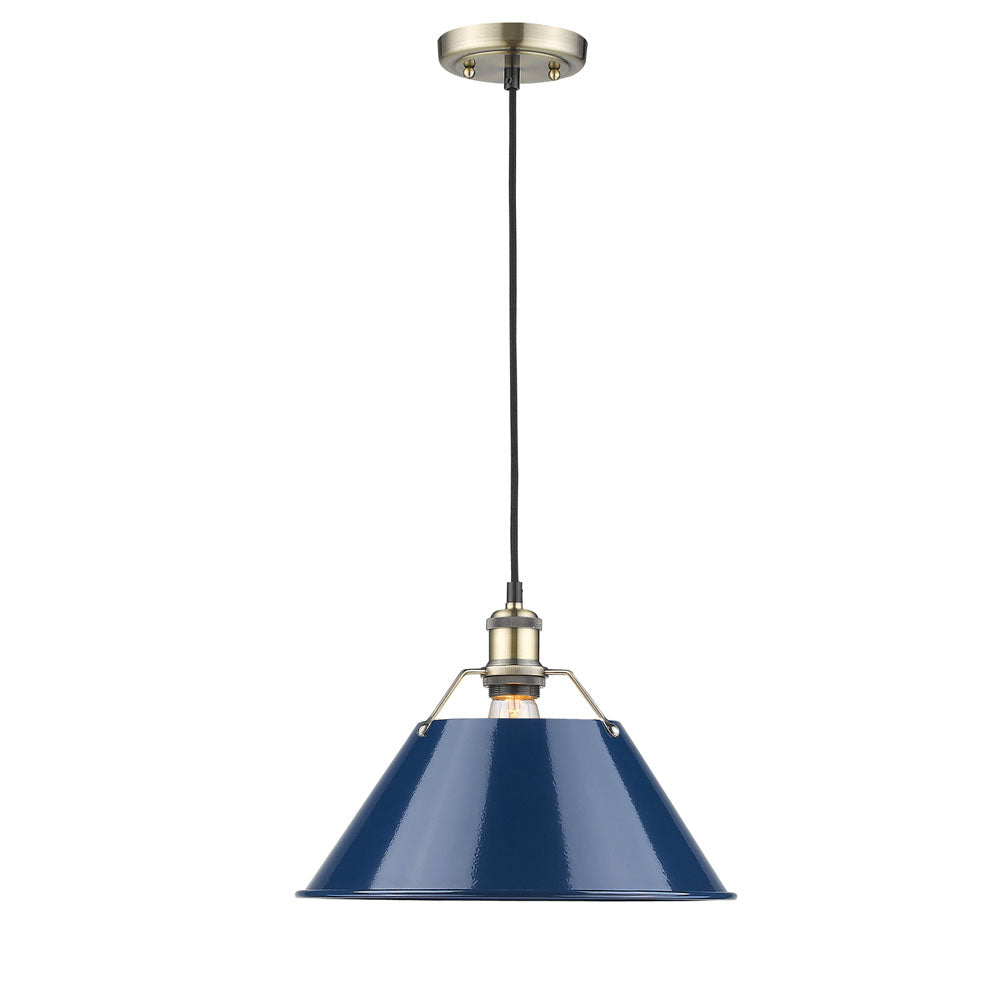 Golden - 3306-L AB-NVY - One Light Pendant - Orwell - Aged Brass