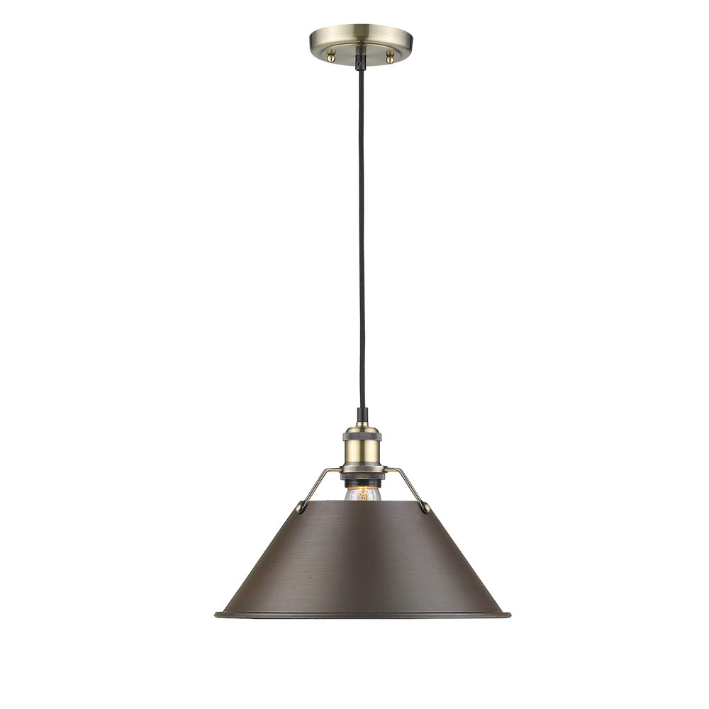 Golden - 3306-L AB-RBZ - One Light Pendant - Orwell - Aged Brass