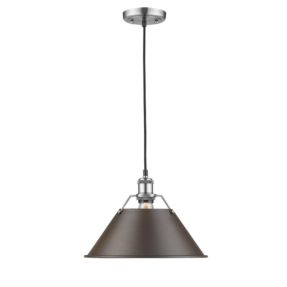 Golden - 3306-L PW-RBZ - One Light Pendant - Orwell - Pewter