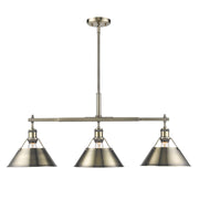 Golden - 3306-LP AB-AB - Three Light Linear Pendant - Orwell - Aged Brass