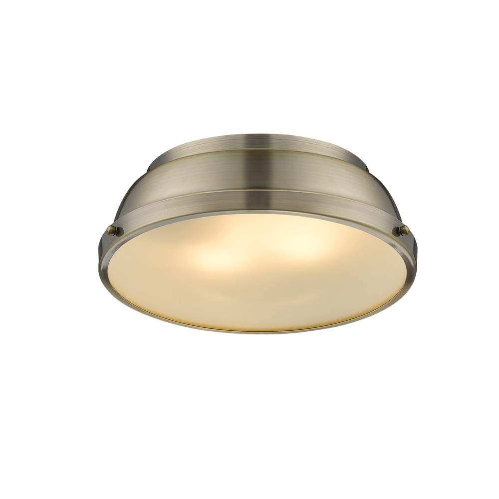 Golden - 3602-14 AB-AB - Two Light Flush Mount - Duncan - Aged Brass