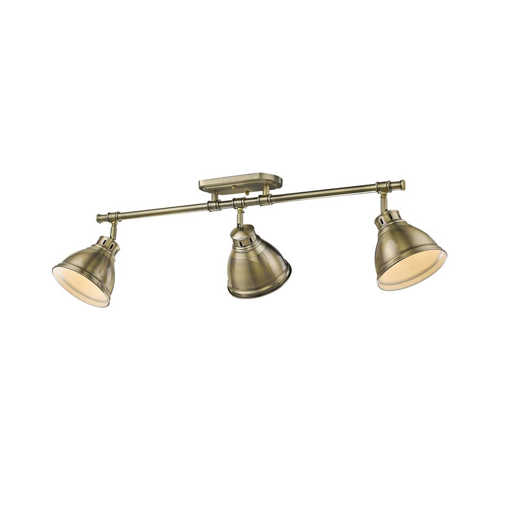 Golden - 3602-3SF AB-AB - Three Light Semi-Flush Mount - Duncan - Aged Brass