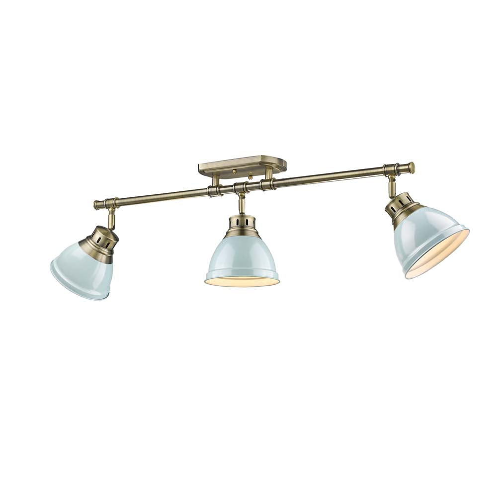 Golden - 3602-3SF AB-SF - Three Light Semi-Flush Mount - Duncan - Aged Brass