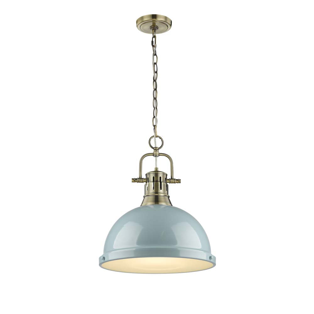 Golden - 3602-L AB-SF - One Light Pendant - Duncan - Aged Brass