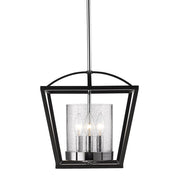 Golden - 4309-SF BLK-SD - Three Light Semi-Flush Mount - Mercer - Matte Black