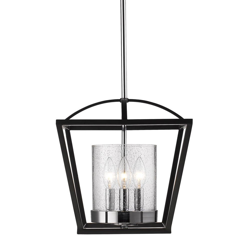 Golden - 4309-SF BLK-SD - Three Light Semi-Flush Mount - Mercer - Matte Black