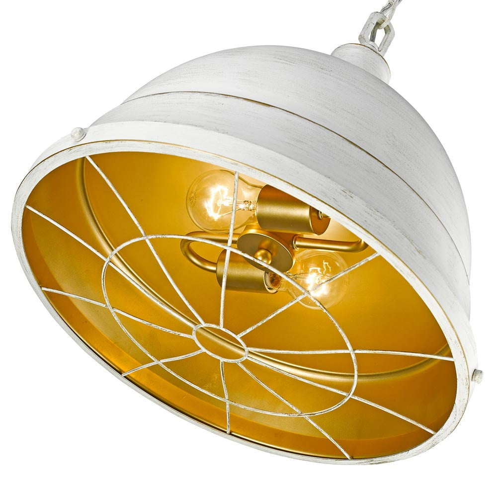 Golden - 7312-L FW - Two Light Pendant - Bartlett - French White