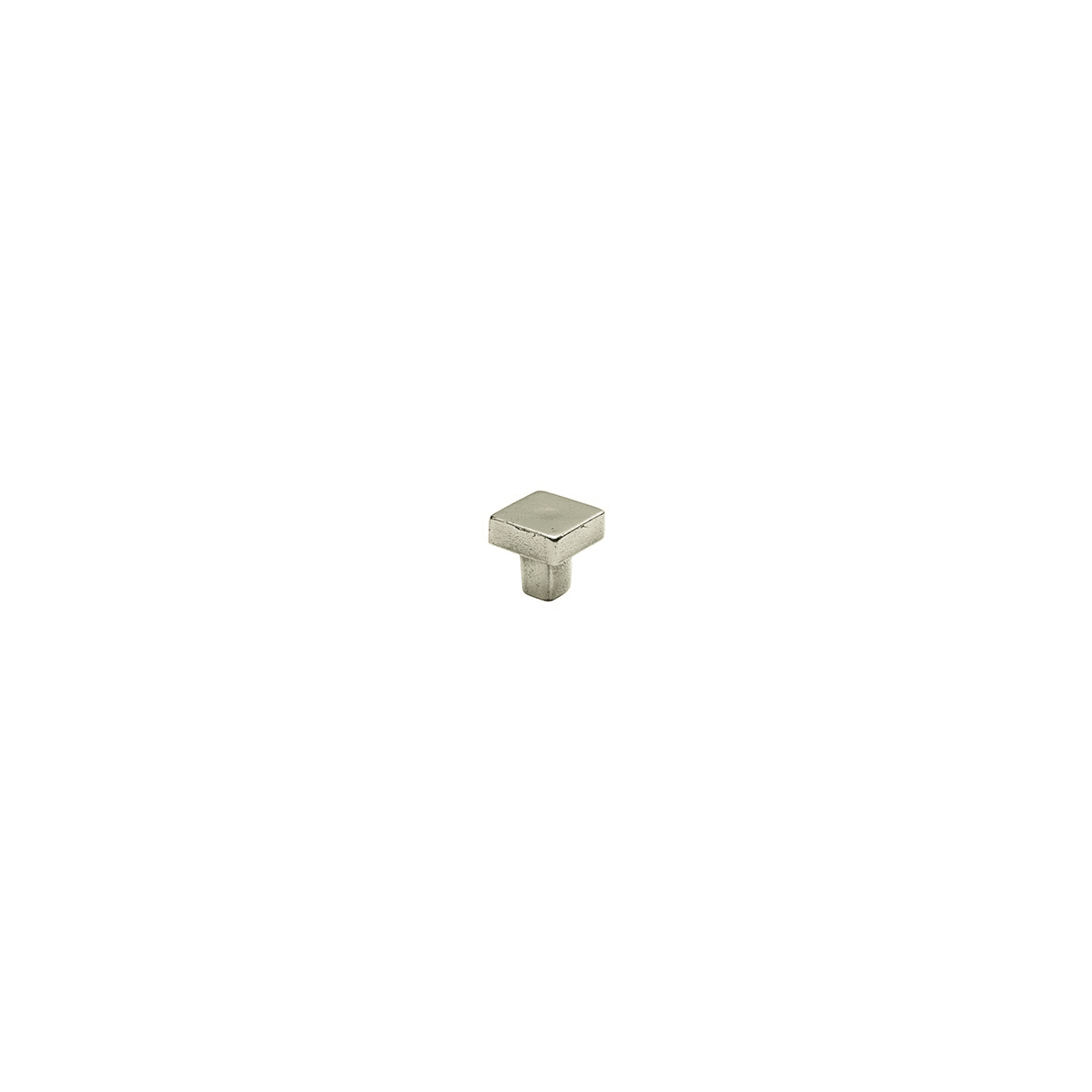 Schaub and Company - 789-PWB - Vinci 1-1/4" Luxury Modern Rustic Block Square Cast Bronze Cabinet Knob - Made in Italy in Polished White Bronze