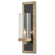 Currey and Company - 5000-0025 - One Light Wall Sconce - Charade Collection - Antique Silver Leaf/Black Penshell Crackle