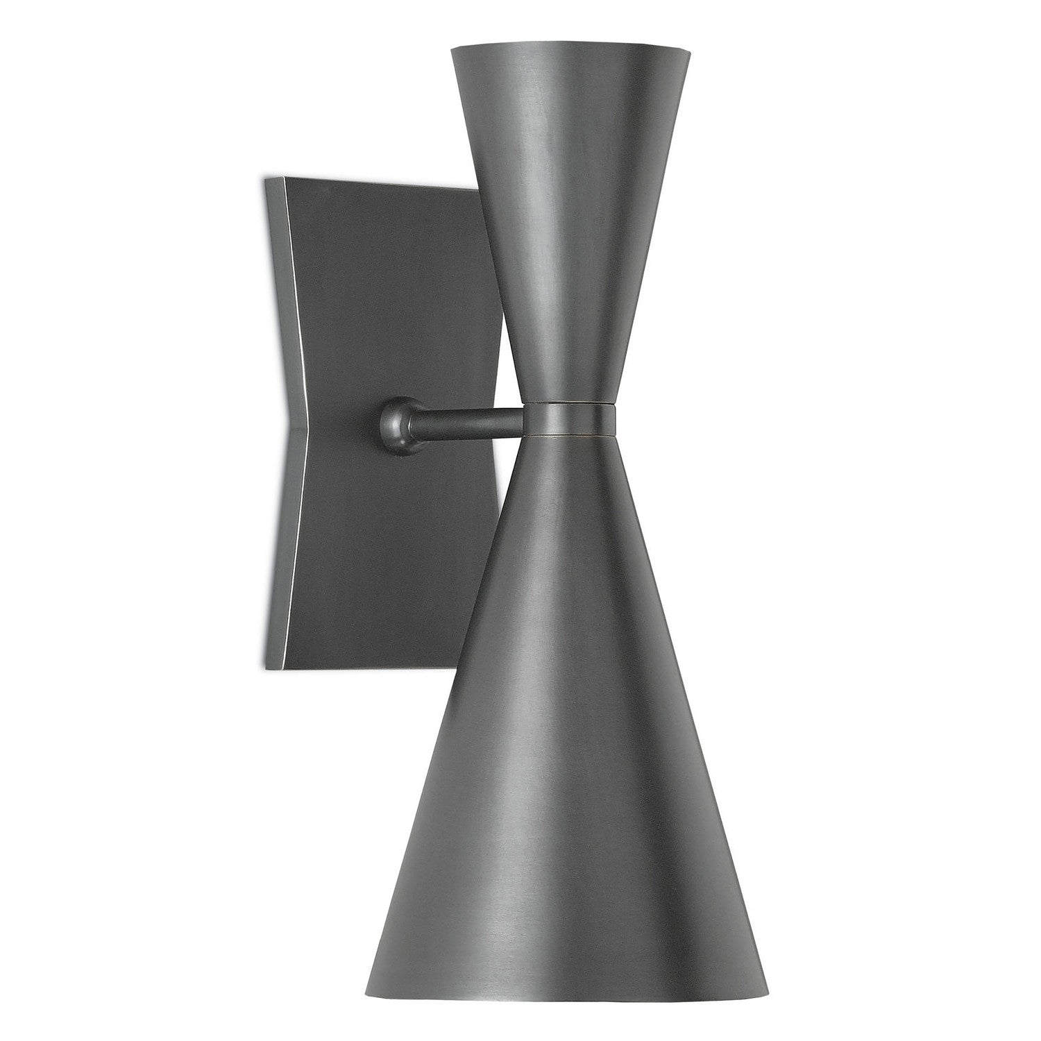 Currey and Company - 5000-0044 - Two Light Wall Sconce - Gino Black Wall Sconce - Dark Gray/White Interior