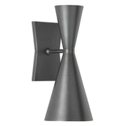 Currey and Company - 5000-0044 - Two Light Wall Sconce - Gino Black Wall Sconce - Dark Gray/White Interior