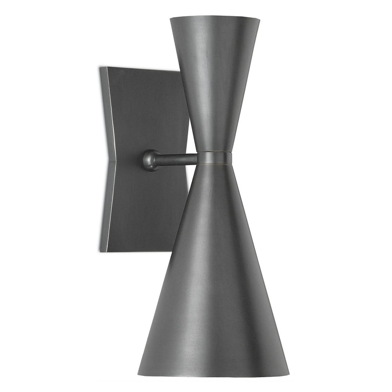 Currey and Company - 5000-0044 - Two Light Wall Sconce - Gino Black Wall Sconce - Dark Gray/White Interior