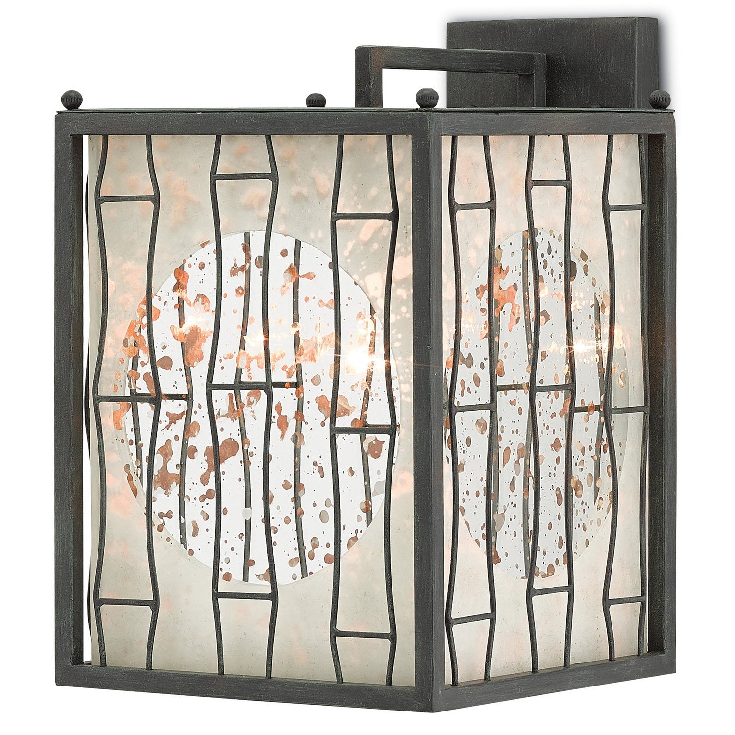 Currey and Company - 5000-0057 - One Light Wall Sconce - Antique Green & Rust/Raj Mirror