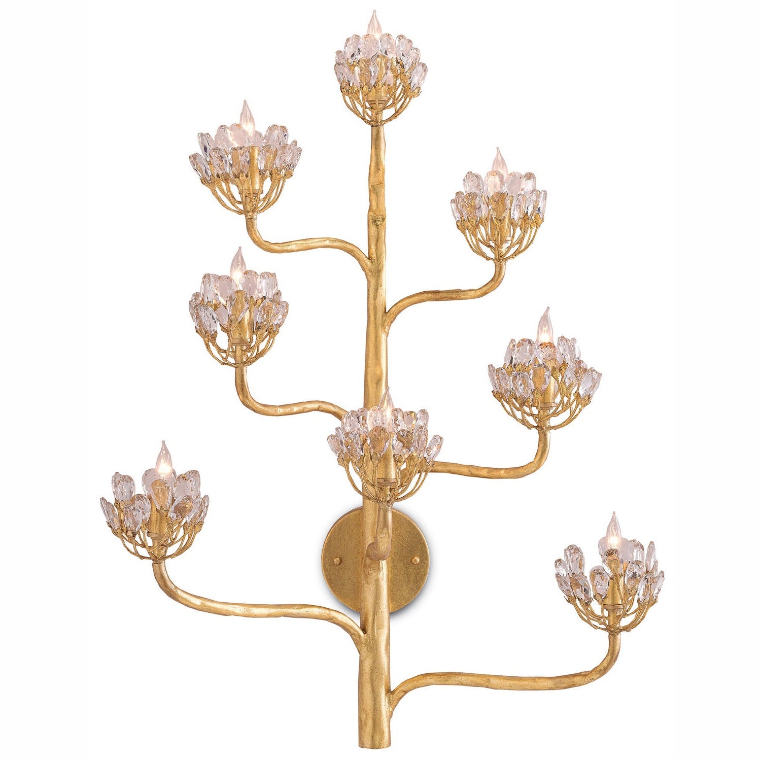 Currey and Company - 5000-0058 - Eight Light Wall Sconce - Agave Americana Collection - Dark Contemporary Gold Leaf