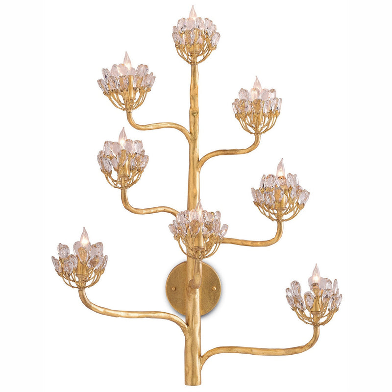Currey and Company - 5000-0058 - Eight Light Wall Sconce - Agave Americana Collection - Dark Contemporary Gold Leaf
