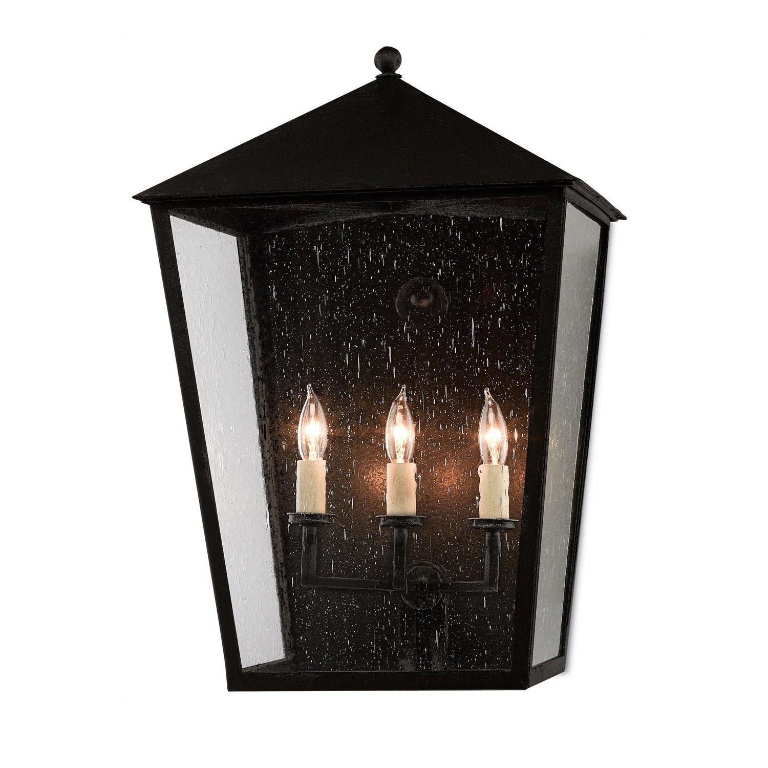 Currey and Company - 5500-0010 - Three Light Outdoor Wall Sconce - Bening Collection - Midnight