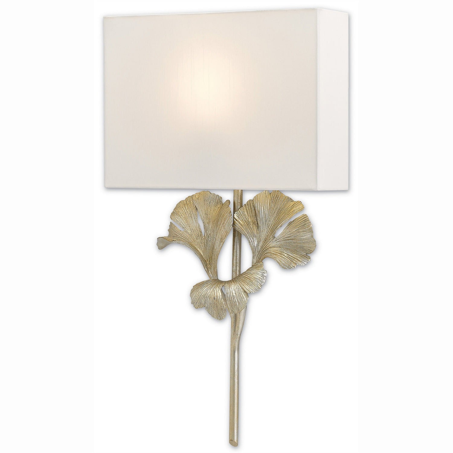 Currey and Company - 5900-0009 - One Light Wall Sconce - Gingko Collection - Distressed Silver Leaf