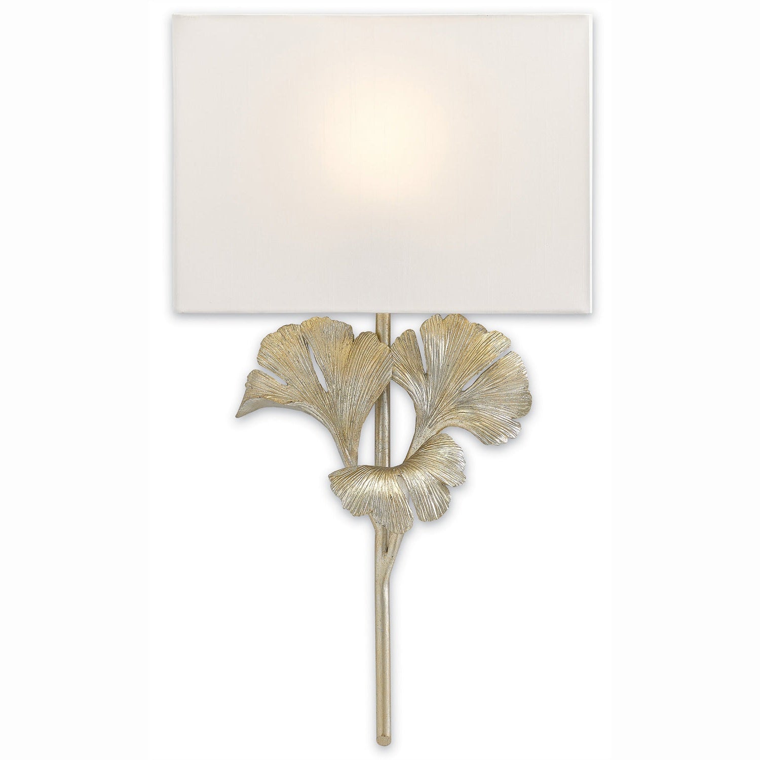 Currey and Company - 5900-0009 - One Light Wall Sconce - Gingko Collection - Distressed Silver Leaf