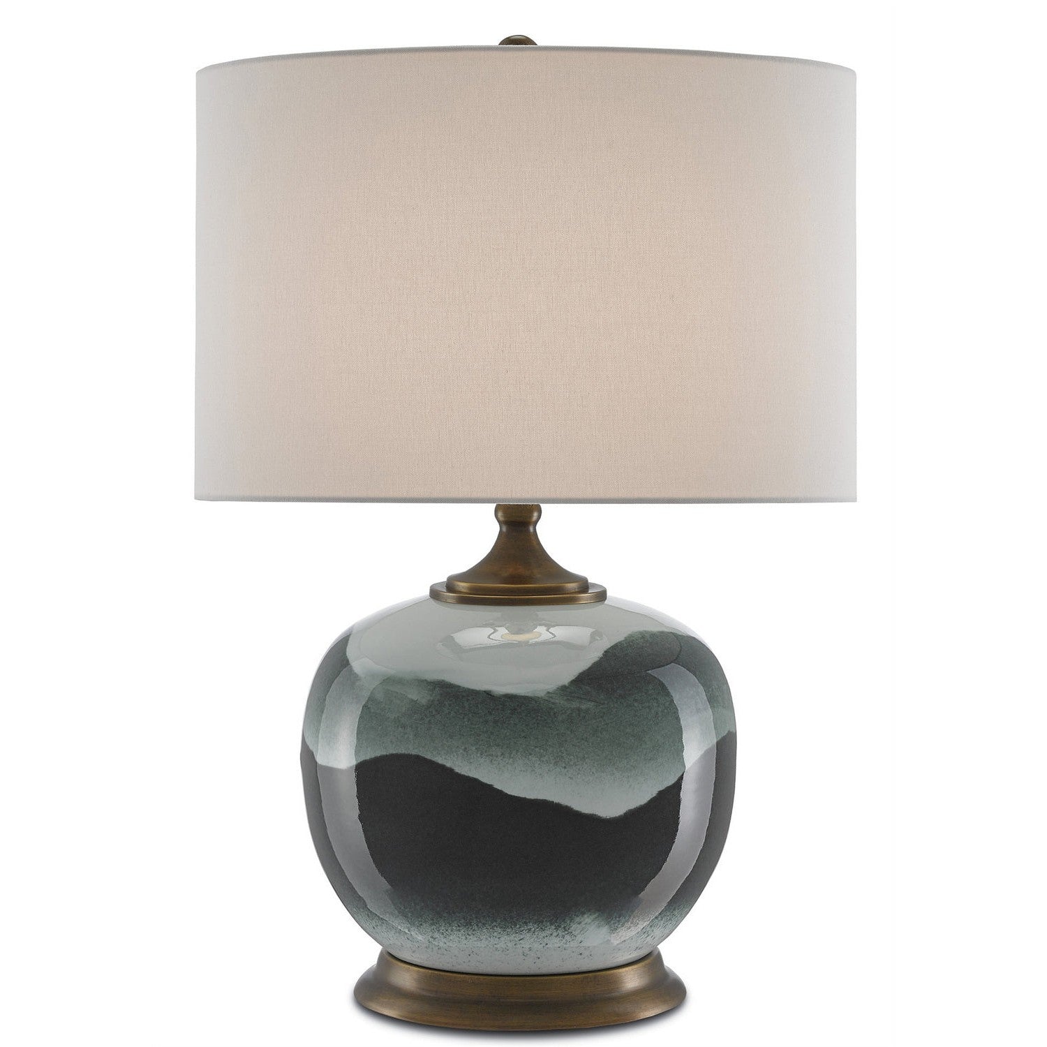 Currey and Company - 6000-0109 - One Light Table Lamp - Boreal Table Lamp - White/Green/Antique Brass