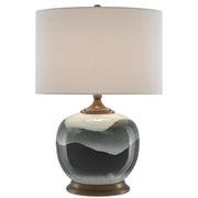 Currey and Company - 6000-0109 - One Light Table Lamp - Boreal Table Lamp - White/Green/Antique Brass