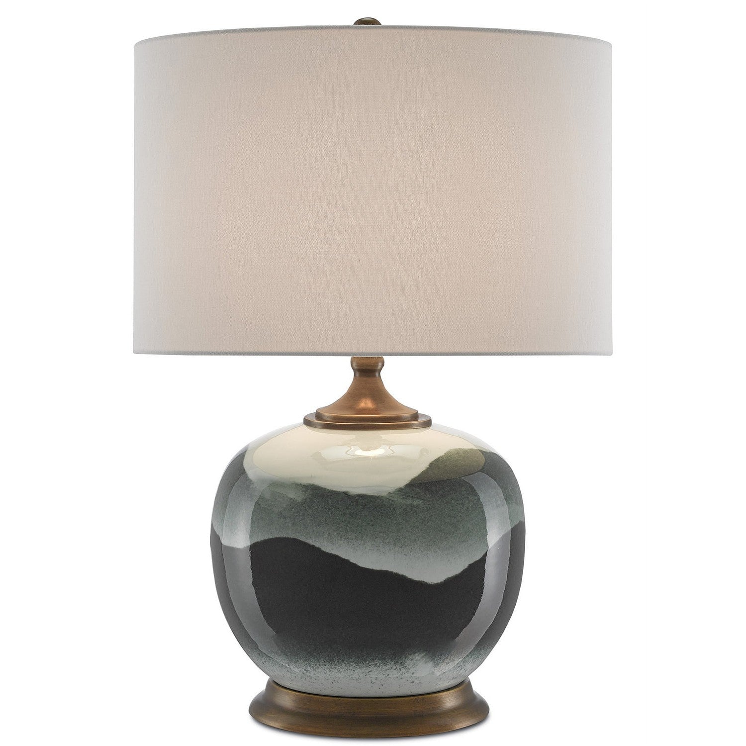 Currey and Company - 6000-0109 - One Light Table Lamp - Boreal Table Lamp - White/Green/Antique Brass