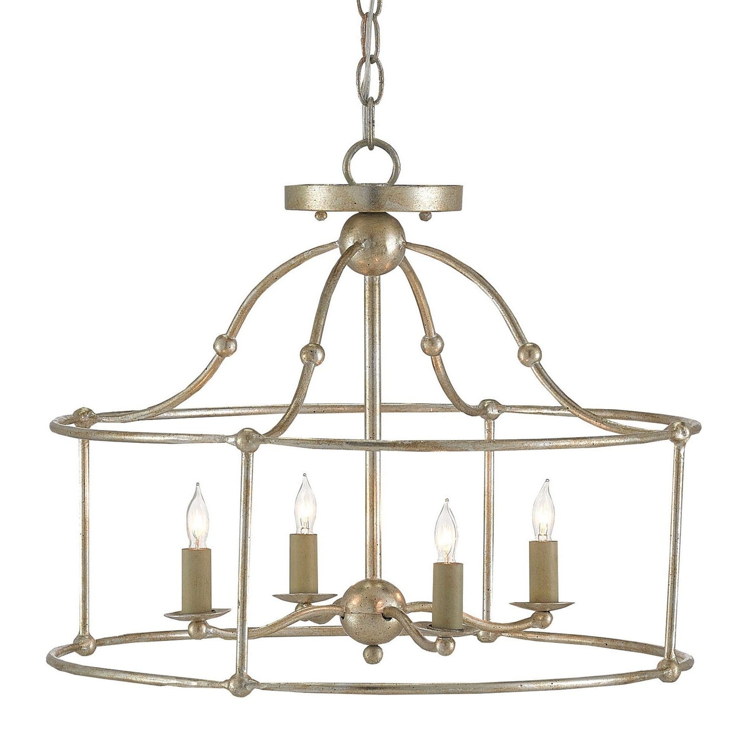 Currey and Company - 9000-0052 - Four Light Lantern - Silver Granello