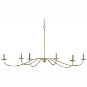 Currey and Company - 9000-0055 - Six Light Chandelier - Saxon Collection - Silver Granello