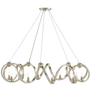 Currey and Company - 9000-0059 - Ten Light Chandelier - Ringmaster Collection - Contemporary Silver Leaf