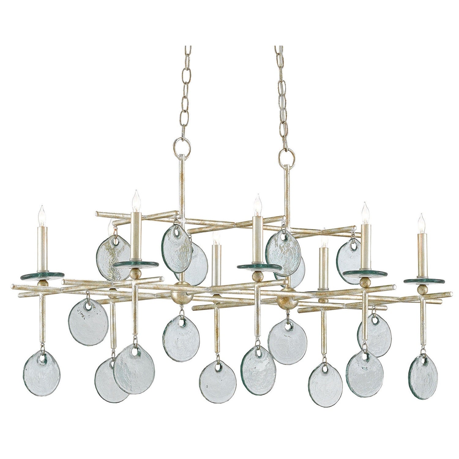 Currey and Company - 9000-0060 - Eight Light Chandelier - Sethos Collection - Silver Granello