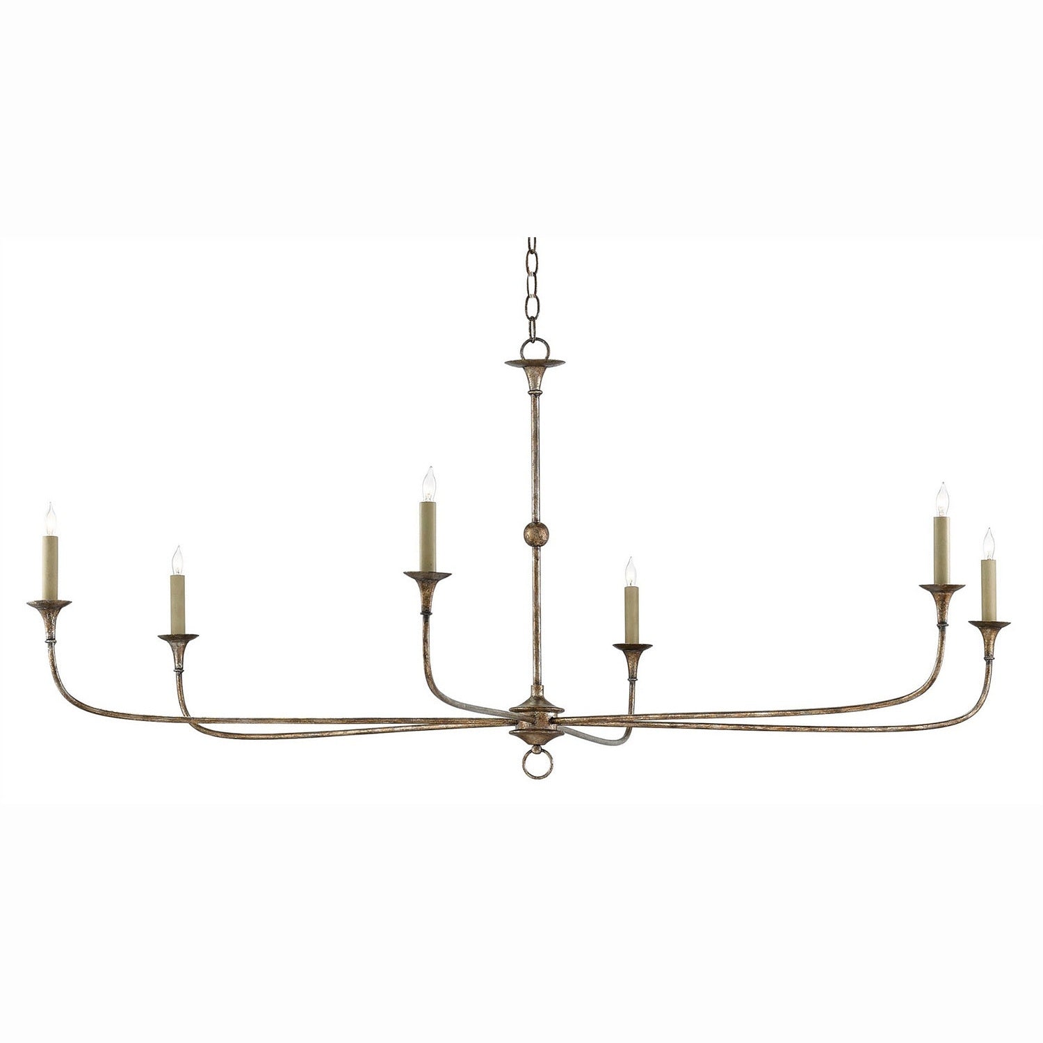 Currey and Company - 9000-0135 - Six Light Chandelier - Nottaway Collection - Pyrite Bronze