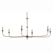 Currey and Company - 9000-0135 - Six Light Chandelier - Nottaway Collection - Pyrite Bronze