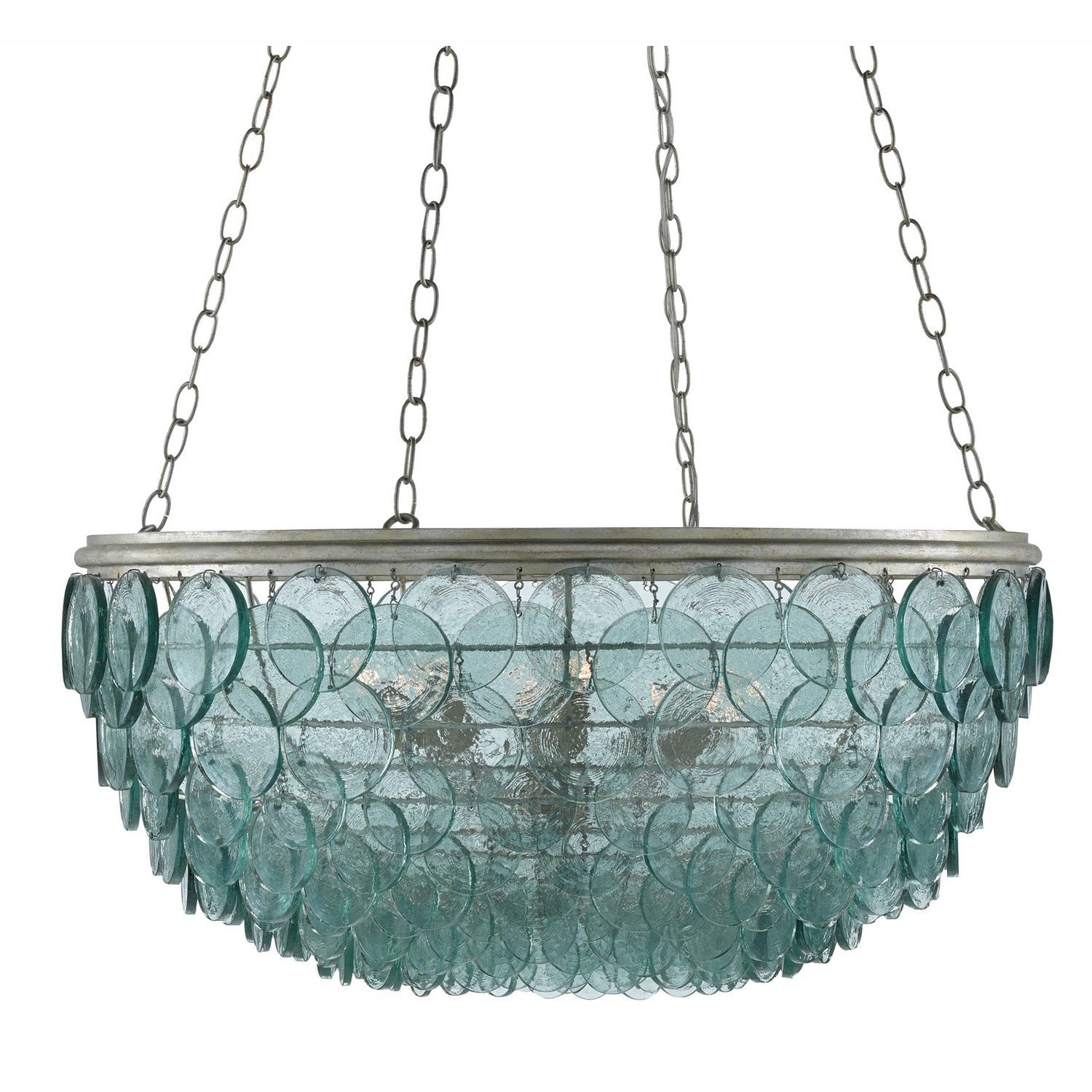 Currey and Company - 9000-0140 - Eight Light Chandelier - Quorum Collection - Silver Leaf