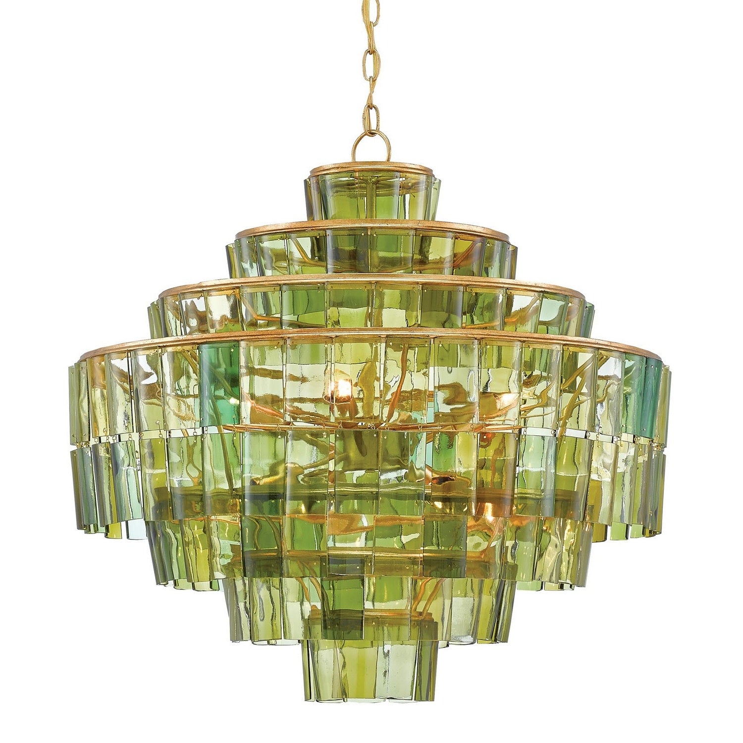 Currey and Company - 9000-0148 - Eight Light Chandelier - Sommelier Collection - Dark Contemporary Gold Leaf/Green
