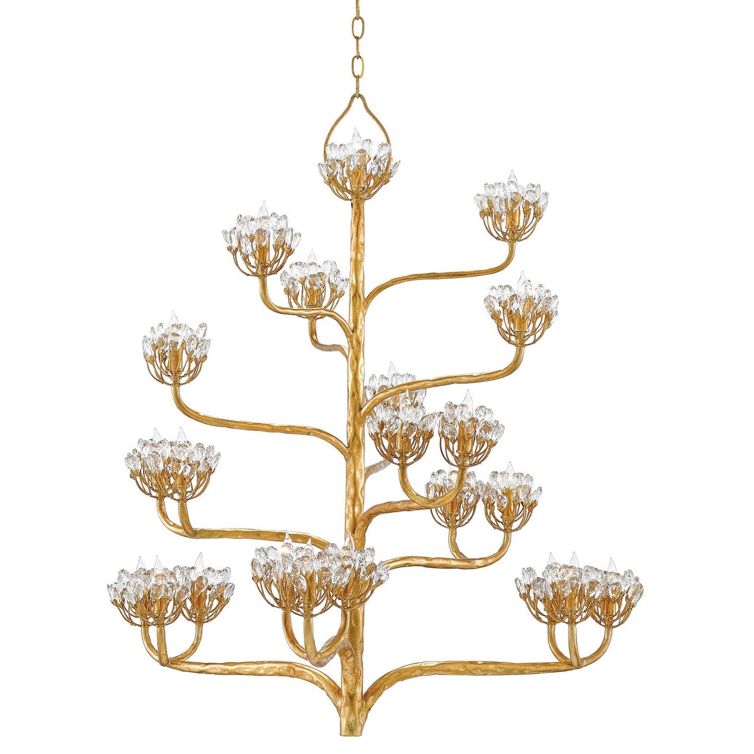 Currey and Company - 9000-0157 - 22 Light Chandelier - Agave Americana Collection - Dark Contemporary Gold Leaf