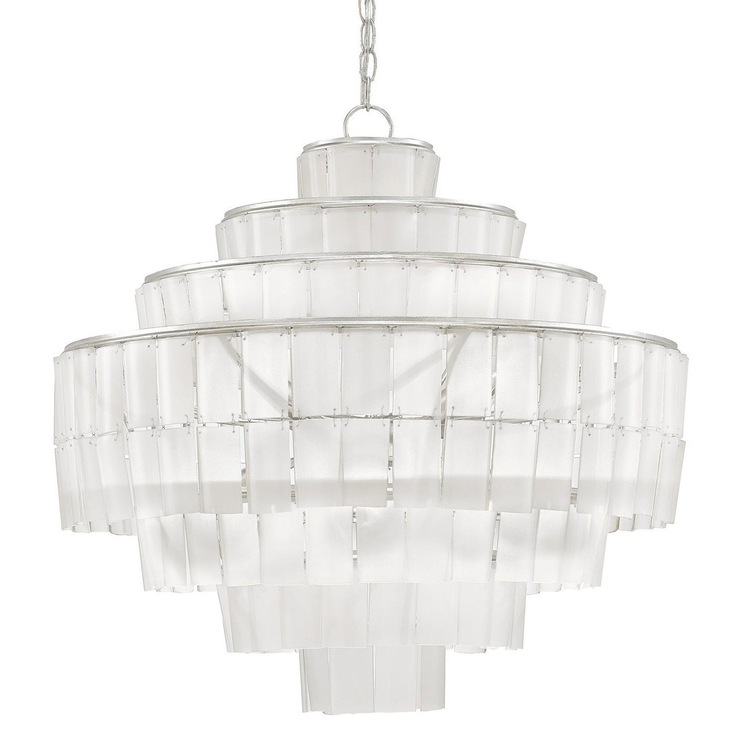 Currey and Company - 9000-0160 - Eight Light Chandelier - Sommelier Collection - Contemporary Silver Leaf/Opaque White