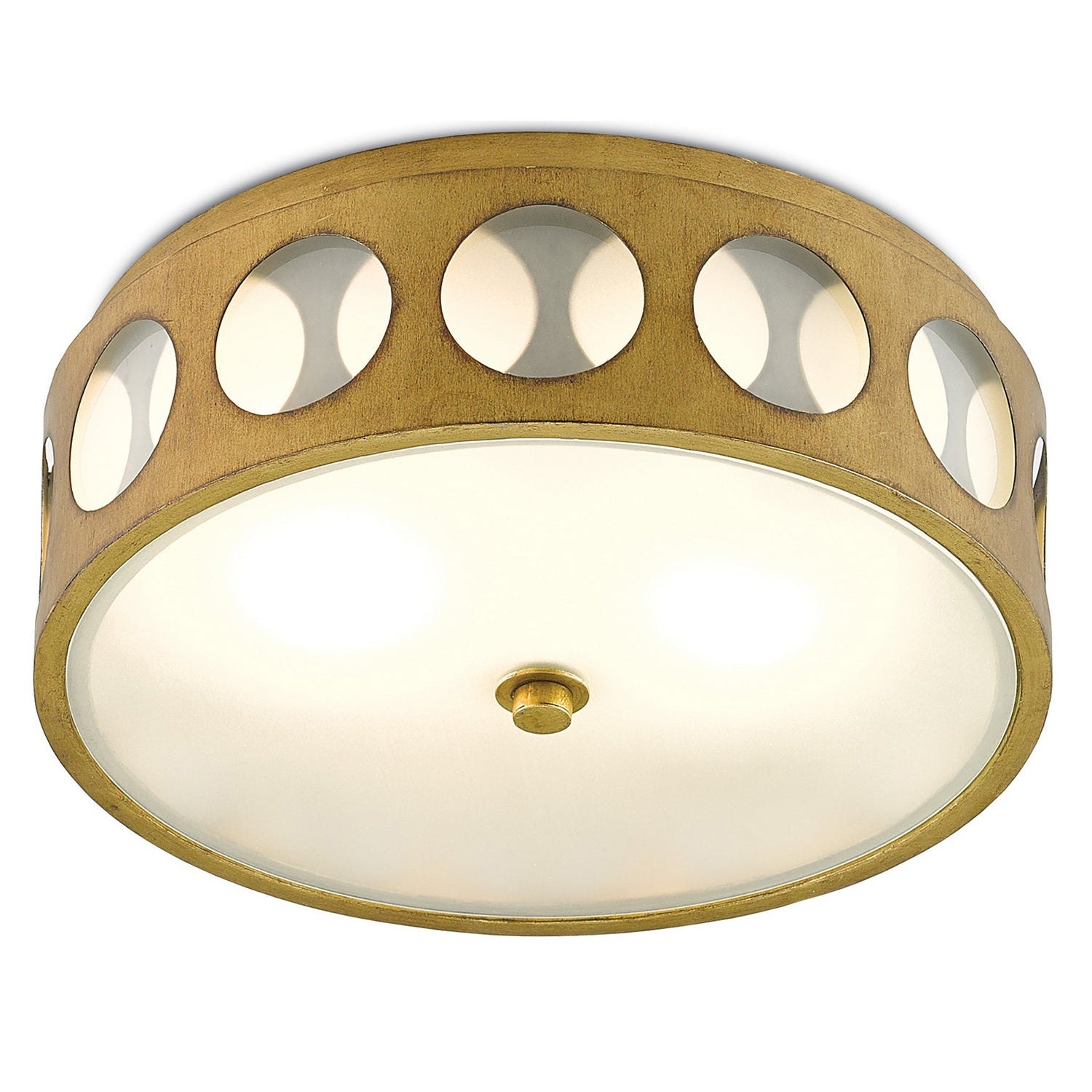 Currey and Company - 9999-0019 - Two Light Flush Mount - Go-Go Collection - Brass