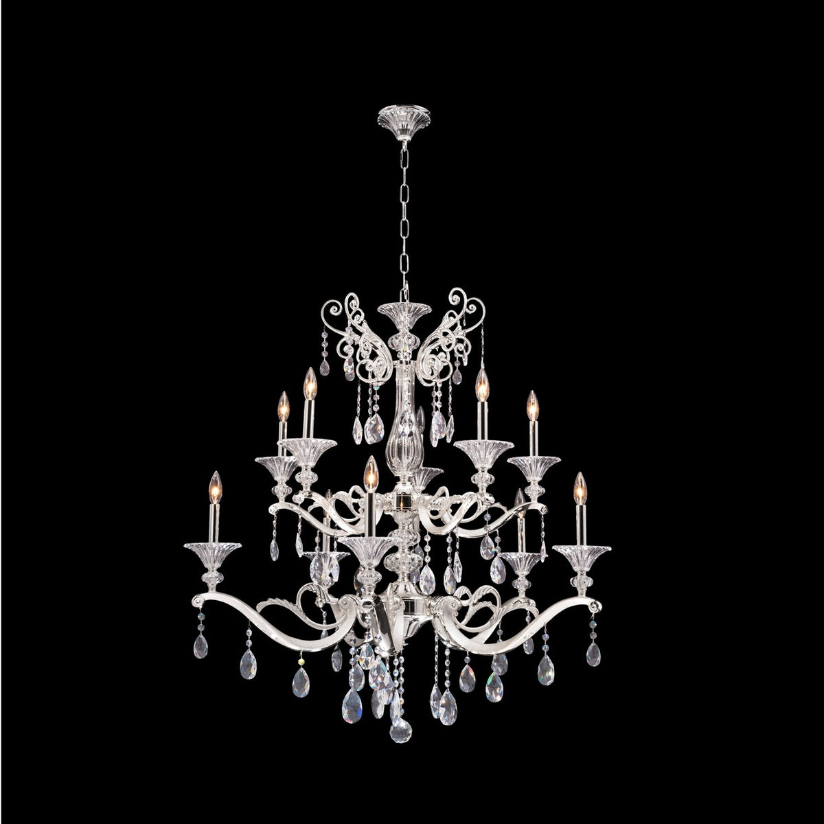 Allegri - 020154-017-SS001 - Ten Light Chandelier - Vasari - Silver