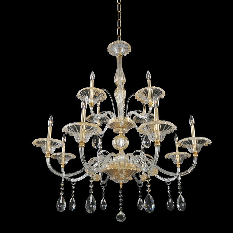 Allegri - 029152-024-FR001 - 12 Light Chandelier - La Rosa - Gold