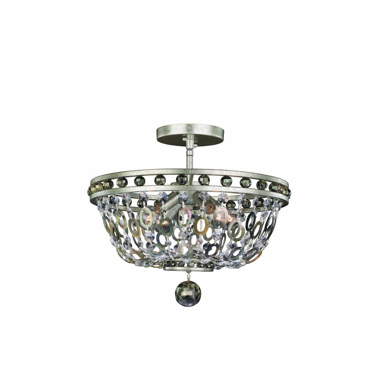 Allegri - 029941-042 - Four Light Semi Flush Mount - Lucia - Vintage Silver Leaf