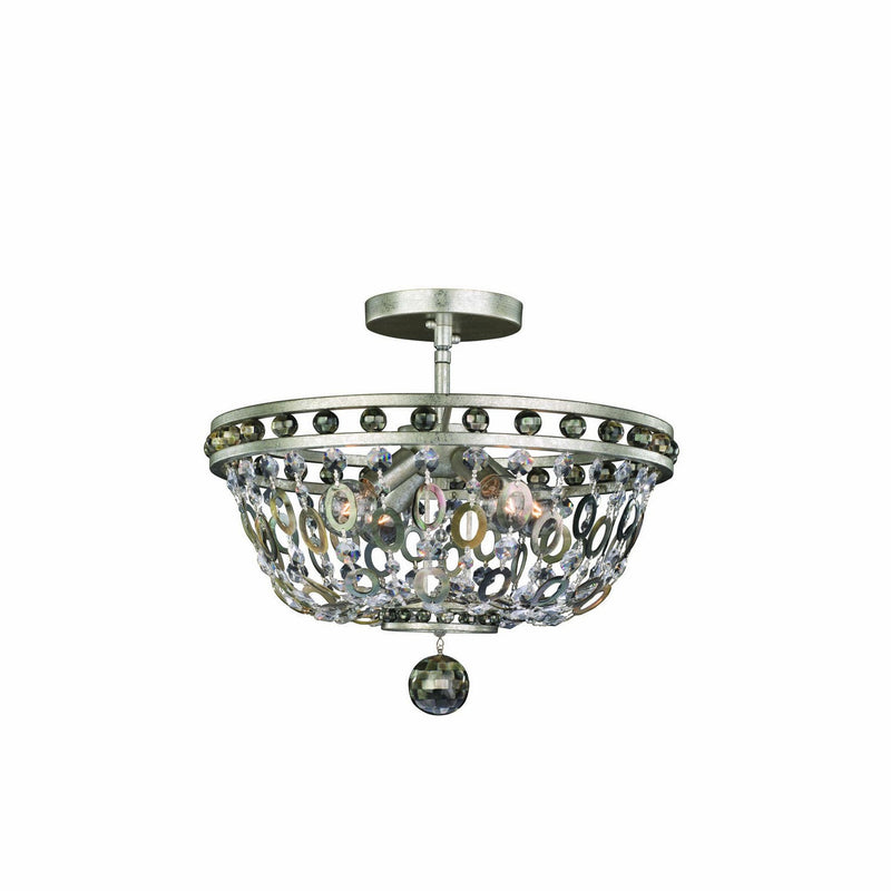 Allegri - 029941-042 - Four Light Semi Flush Mount - Lucia - Vintage Silver Leaf
