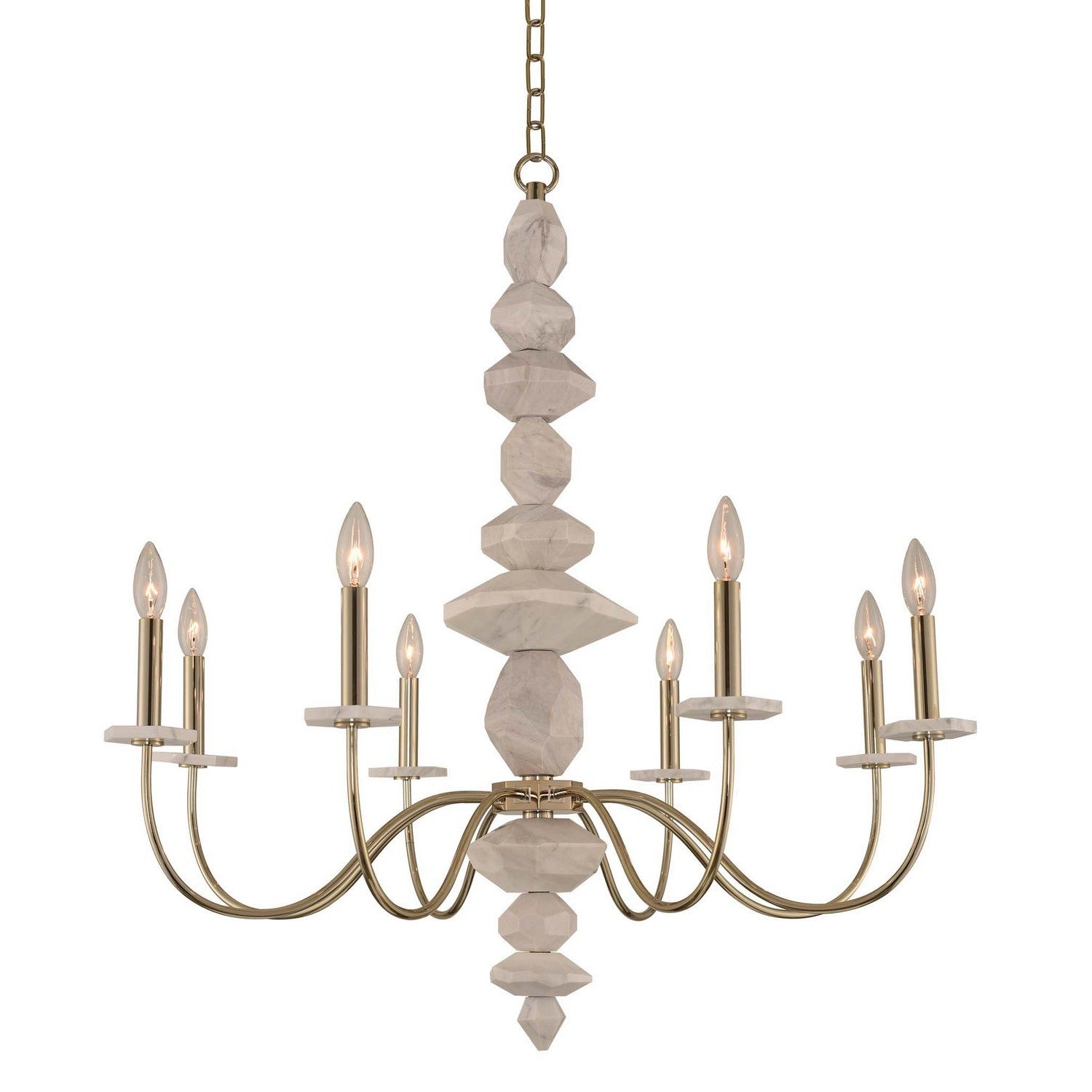 Kalco - 304851CG - Eight Light Chandelier - Carrara - Champagne Gold