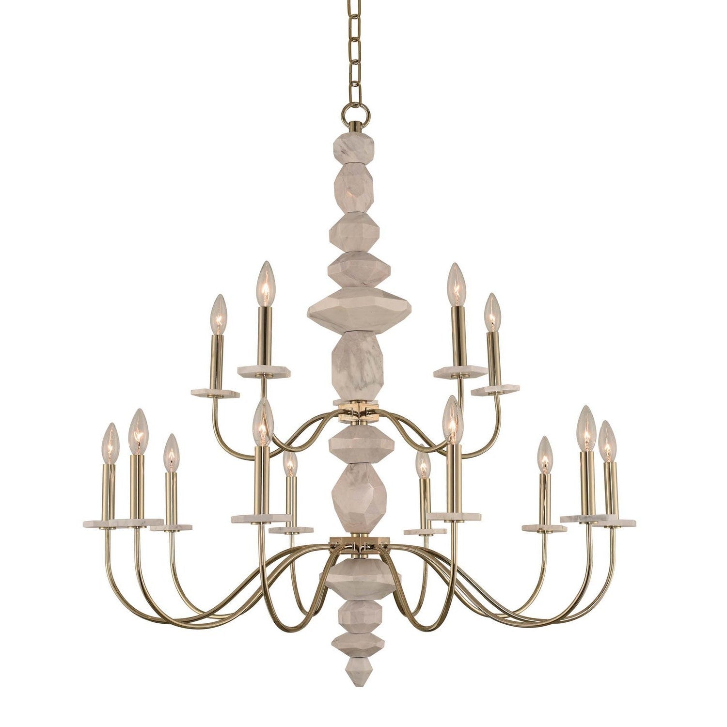 Kalco - 304852CG - 15 Light Chandelier - Carrara - Champagne Gold