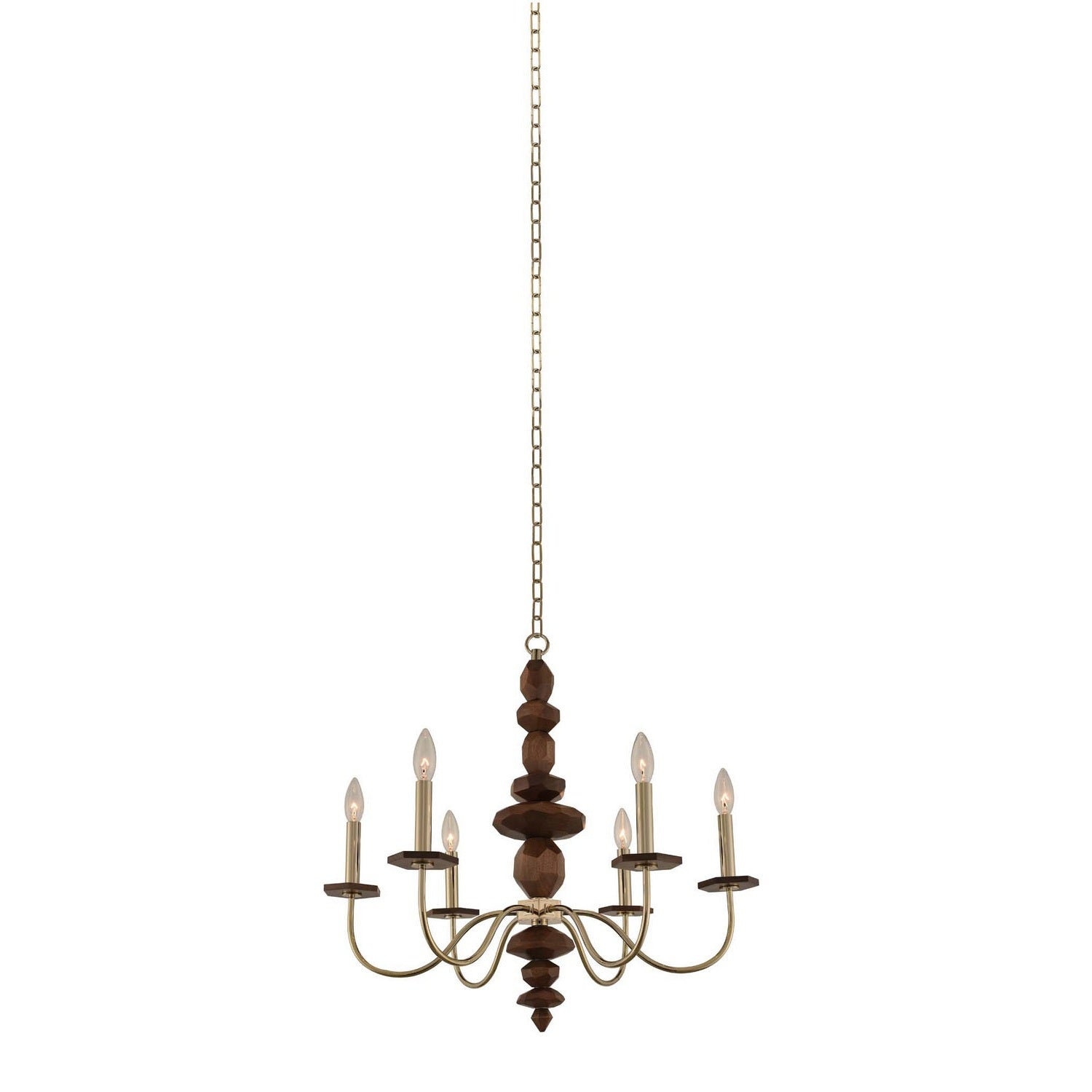 Kalco - 304950CG - Six Light Chandelier - Lassen - Champagne Gold
