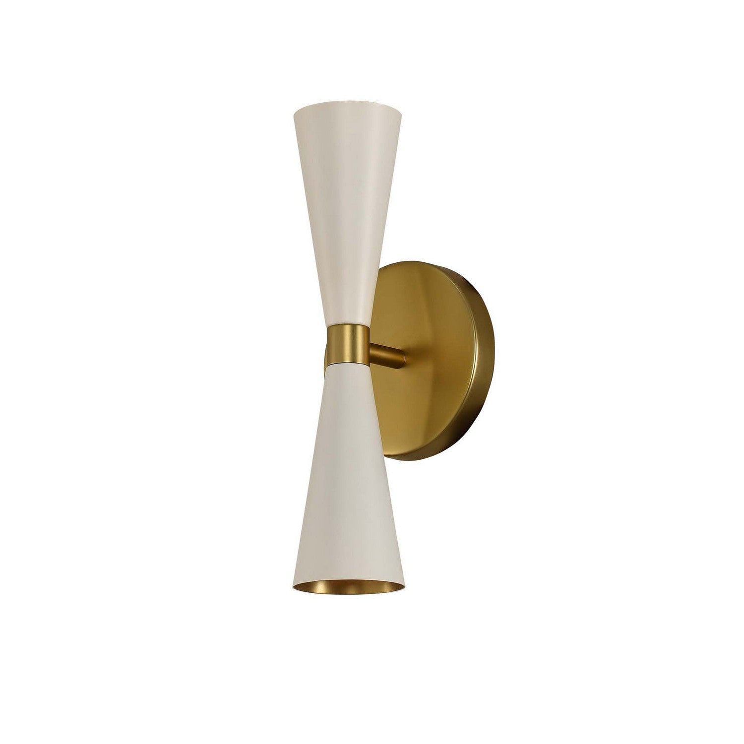 Kalco - 310422WVB - LED Wall Sconce - Milo - White and Vintage Brass