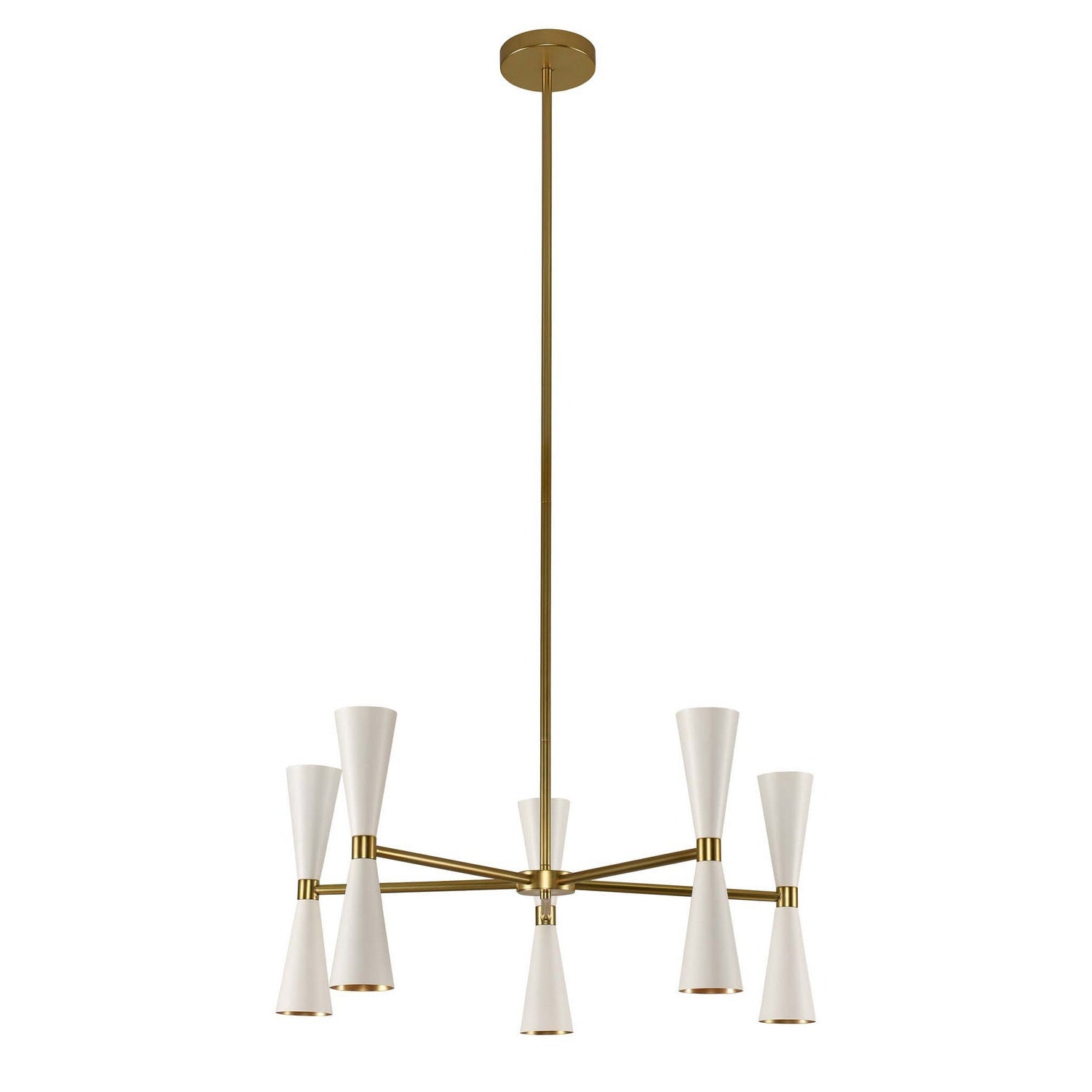 Kalco - 310470WVB - LED Chandelier - Milo - White and Vintage Brass