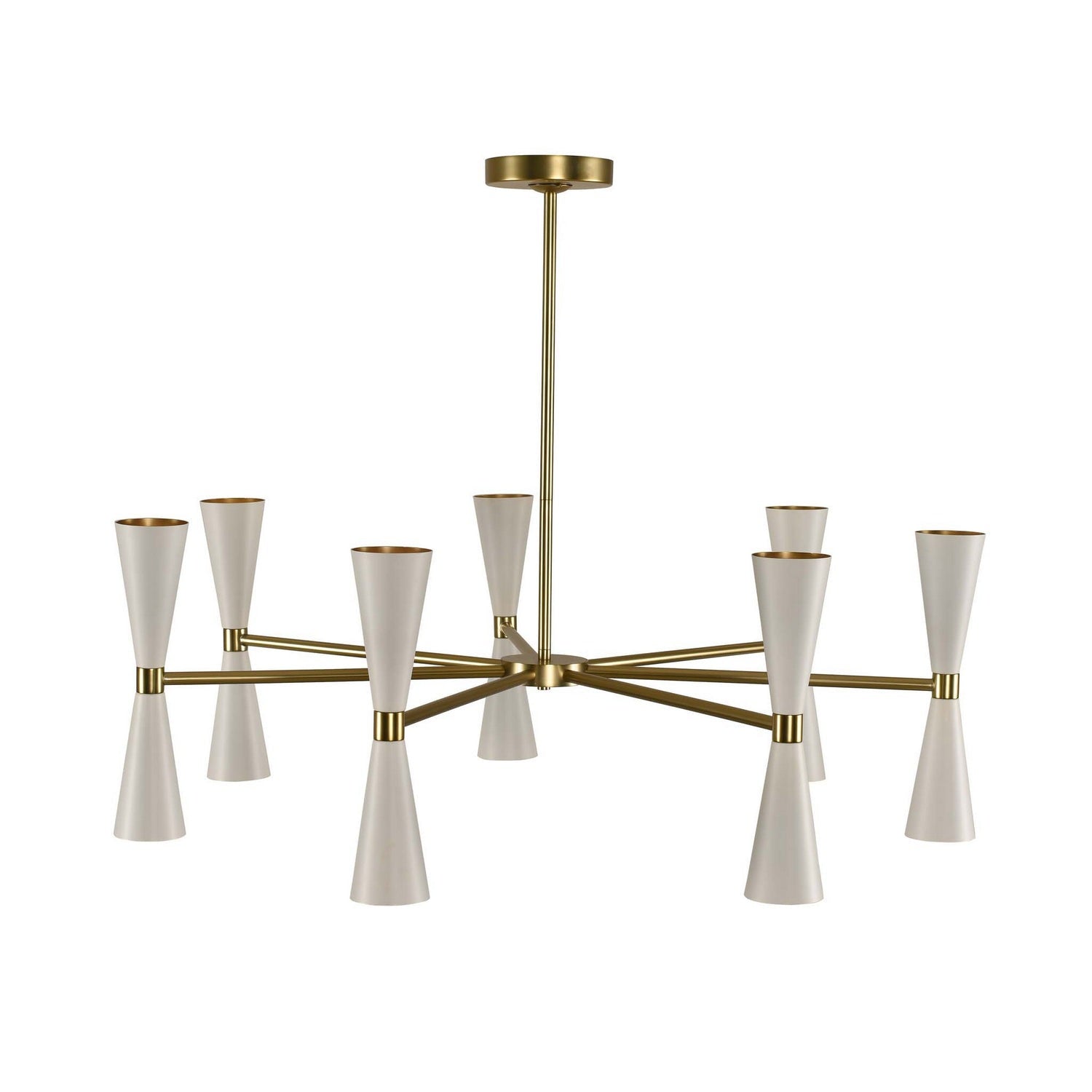 Kalco - 310471WVB - LED Chandelier - Milo - White and Vintage Brass