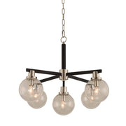Kalco - 315451BPN - Five Light Pendant - Cameo - Matte Black Finish With Nickel Accents