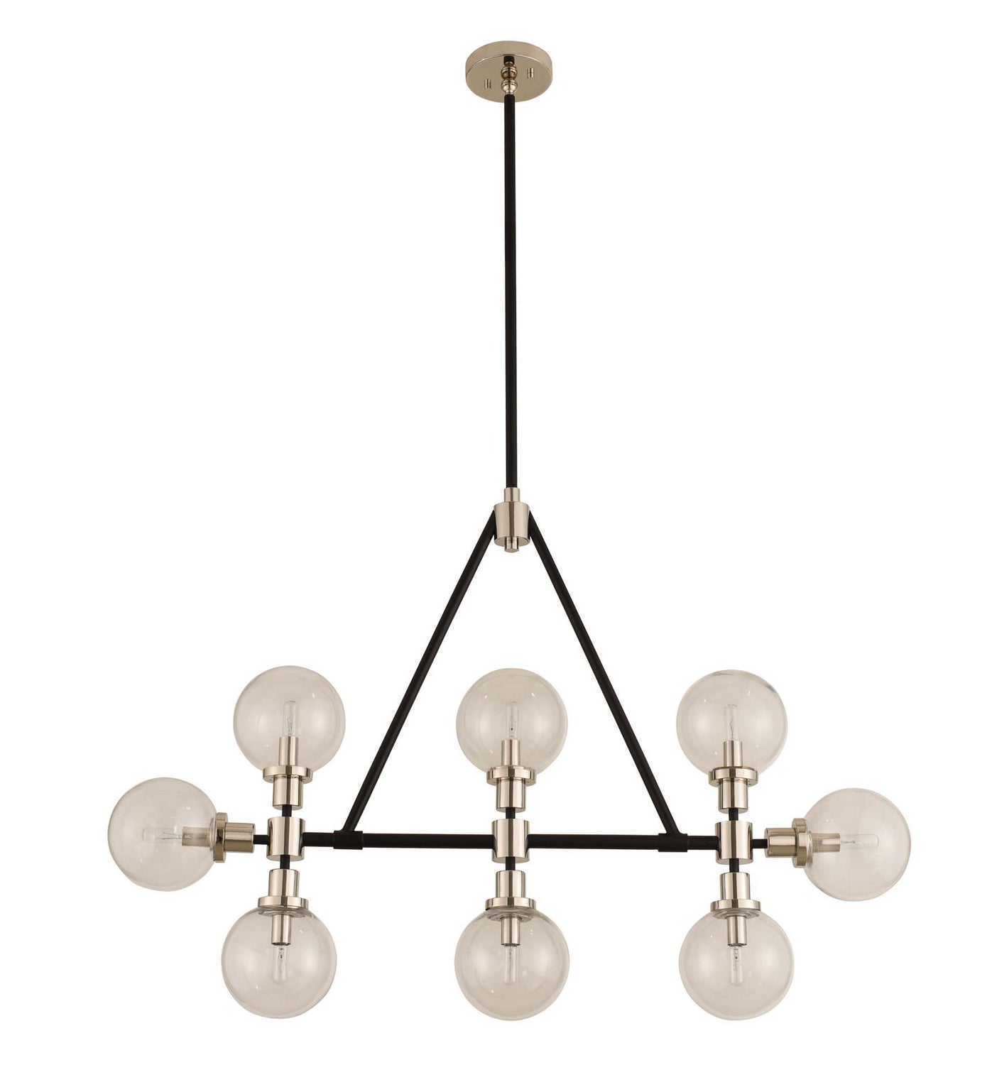 Kalco - 315453BPN - Eight Light Island Pendant - Cameo - Matte Black Finish With Nickel Accents
