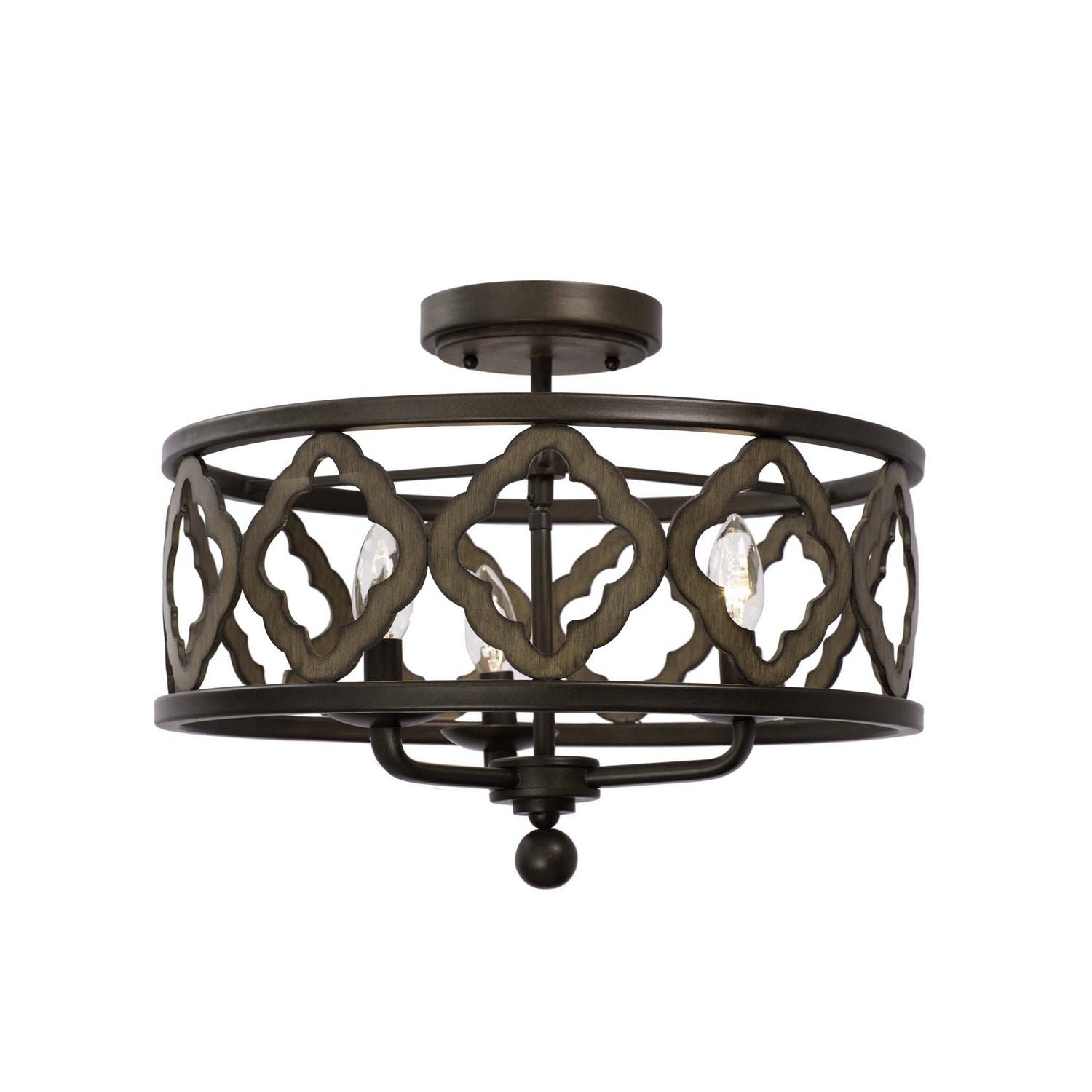 Kalco - 504841BS - Three Light Semi Flush Mount - Whittaker - Brownstone